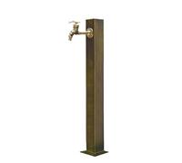 Colonna D'acqua Verticale For Esterni Con Rubinetto In Rame, Base Quadrata In Acciaio Inossidabile 304, Fontana Decorativa Con Rubinetto Antico For Cortile Di Fattoria Da Giardino(Single Out,80cm)