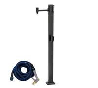 Colonna d'acqua verticale in acciaio inossidabile 304 per giardino, rubinetto da esterno autoportante con pistola a spruzzo, ideale per cortili, ville, parchi, 80 cm di altezza