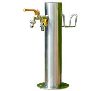 Colonna d'acqua verticale in acciaio inossidabile con rubinetto a doppia uscita per giardino Dispenser d'acqua antigelo all'aperto per fontana e irrigazione 50 cm/20 pollici