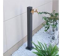 Colonna d'acqua verticale in acciaio inox per giardino, doppia uscita, rubinetto in rame, per tutte le stagioni, fontana d'acqua esterna (giallo, 15 x 65 cm)