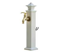 Colonna d'acqua verticale quadrata da giardino con rubinetto interamente in rame supporto per tubo da giardino fontana decorativa da esterno con idrante per patio/cortile (bianco-2 17*114cm/6.7*44.9i