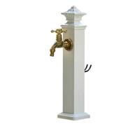 Colonna d'acqua verticale quadrata da giardino con rubinetto interamente in rame supporto per tubo da giardino fontana decorativa da esterno con idrante per patio/cortile (bianco-1 17*72cm/6.7*28.3in