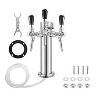 Colonna Della Birra Con Rubinetto Torre for birra alla spina, torre for birra a 3 rubinetti, dispenser for rubinetto a 3 vie a colonna in argento da 3'' con manopola regolabile del flusso, accessori b