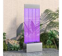 vidaXL Colonna di Bolle con LED RGB Acciaio Inox e Acrilico 110 cm