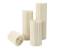 Colonna di carta pieghevole, 4 pezzi, 40/60/80/100 cm, diametro 30 cm | Ø 30 cm, 4 pezzi, 25-30 kg per colonna, carta + PVC, bianco crema, per Natale, Pasqua, Oktoberfest, Carnevale, Capodanno