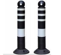 colonna di sicurezza, Paletto di sicurezza for vialetti, paletti parcheggio in gomma for(White,2pcs)