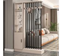 Colonna Divisoria Autoportante per Ingresso, Mensola Espositiva con Paraventi per la Privacy e Appendiabiti, per L'ufficio Interno Del Ristorante di Decorazione(Khaki 2,120cm/47.5in)
