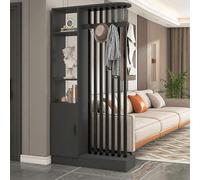 Colonna Divisoria Autoportante per Ingresso, Mensola Espositiva con Paraventi per la Privacy e Appendiabiti, per L'ufficio Interno Del Ristorante di Decorazione(Gray 2,100cm/39.5in)