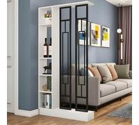 Colonna divisoria per ingresso da pavimento a soffitto, paravento per la privacy con scomparti di stoccaggio, divisorio indipendente con scaffali per il soggiorno, adatto per corridoi, studi, ecc.(Whi