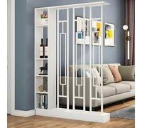 Colonna divisoria per ingresso da pavimento a soffitto, paravento per la privacy con scomparti di stoccaggio, divisorio indipendente con scaffali per il soggiorno, adatto per corridoi, studi, ecc.(Whi