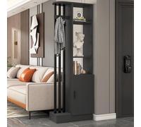 Colonna Divisoria Per Ingresso Dal Pavimento Al Soffitto, Divisorio Indipendente Con Ripiani, Facile Da Montare, Per Il Soggiorno, Adatto Per Corridoi, Studi, Ecc(Black A,60cm/23.6in)