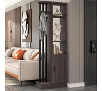 Colonna Divisoria Per Ingresso Dal Pavimento Al Soffitto, Divisorio Indipendente Con Ripiani, Facile Da Montare, Per Il Soggiorno, Adatto Per Corridoi, Studi, Ecc(Black D,60cm/23.6in)