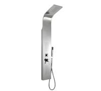 Colonna Doccia 3 Funzioni Acciaio Inox 2 Bocchette Idro Lombari L20xP44xH140 001B - : , CONFEZIONE: 1 pz., Finitura-: Spazzolato