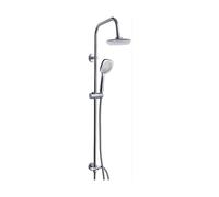 COLONNA DOCCIA ACCIAIO INOX CON DOCCETTA IN ABS SOFFIONE FISSO QUADRO A PIOGGA