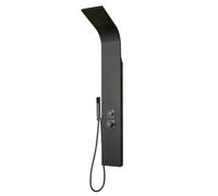 Colonna Doccia Attrezzata Flower in Acciaio Nero Opaco Con Cascata H140xL20xP44