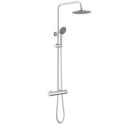 Colonna doccia Auralum Colonna doccia con miscelatore termostatico, miscelatore doccia con 9" soffione e soffione a mano 3 getti, cromato