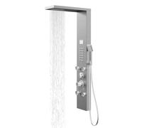 Colonna Pannello Doccia Chester Spazzolata Acciaio 4 Funzioni Display Temperatura Anticalcare (Spazzolato)