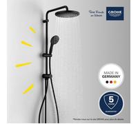 Colonna doccia con deviatore manuale - Risparmio idrico - GROHE Vitalio Start System 250 - Nero opaco - 266802431