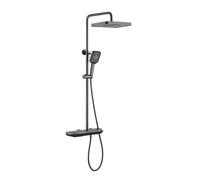 Colonna Doccia con Miscelatore e Cascata e Soffione Rettangolare 350×220Mm Doccia Bagno Moderna G1/2,Grigio Canna di Fucile
