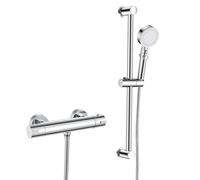 Colonna Doccia con Miscelatore Termostatico, Bevankly Miscelatore Termostatico per Doccia Cromo, Asta da 635 mm