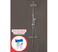 COLONNA DOCCIA CON MISCELATORE TERMOSTATICO MECCANICO SOFFIONE E DOCCETTA CROMO