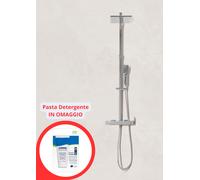 COLONNA DOCCIA CON MISCELATORE TERMOSTATICO MECCANICO SOFFIONE E DOCCETTA CROMO