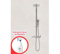 COLONNA DOCCIA CON MISCELATORE TERMOSTATICO MECCANICO SOFFIONE E DOCCETTA CROMO