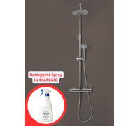 COLONNA DOCCIA CON MISCELATORE TERMOSTATICO MECCANICO SOFFIONE E DOCCETTA CROMO