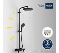 Colonna doccia con miscelatore termostatico - Risparmio idrico - GROHE Vitalio Start System 250 - Nero opaco - 266772431