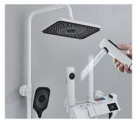Colonna Doccia, doccia con display digitale bianco Set LCD Set doccia for bagno caldo e freddo di rubinetti Rubinetto for bagno a pioggia a 4 vie Rubinetto miscelatore(Digital Grey)