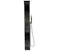Colonna Doccia HUOLE In acciaio Inox 304 Spazzolato, Miscelatore Pannello Design Moderno Multifunzione Soffione Idromassaggio Doccia A Cascata Doccetta (15 * 47 * 130 cm nero)