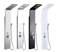 Colonna Doccia Idromassaggio Pannello Doccia Set in 304 Acciaio Inox con Miscelatore 5 Funzioni, Doccia Spa per Bagno, Altezza: 140 cm - Processo di lucidatura (Acciaio Inossidabile)