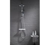 Colonna Doccia in Acciaio Inox con Miscelatore Meccanico in Ottone - Soffione XXL + Doccetta Regolabile - Design Moderno Cromato