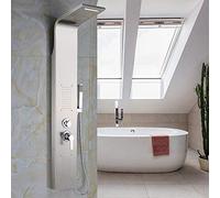 Colonna Doccia Pannello doccia, In Acciaio Inox 304 Anticalcare, Sistema Doccia con Doccetta (Acciaio)
