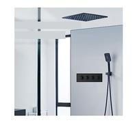 Colonna Doccia, Pannello for soffione doccia con massaggio nero, set di rubinetti for doccia a LED con getto a pioggia SPA, di kit miscelatore valvola termostatica(16 inch without LED)