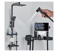 Colonna Doccia, Rubinetto for doccia con display digitale termostatico nero Hydropower for doccia a pioggia LCD for vasca da bagno Rubinetto for bidet Vasca da bagno Rubinetto for doccia(BG 4way LRSX)