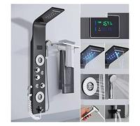 Colonna Doccia, Rubinetto for doccia con luce a LED nera Bagno SPA Massaggio Doccia a getto Colonna Cascata Pannello doccia a pioggia Bidet Spruzzatore Rubinetto(8006 Black A)