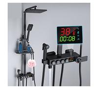 Colonna Doccia, Rubinetto termostatico for doccia, set rubinetto for bagno doccia con display digitale Set doccia a pioggia Doccia moderna for bagno(Black-4Ways)