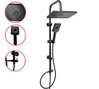 Colonna Doccia Saliscendi con Soffione e Doccetta 3 Getti Kit Set da Bagno Nero