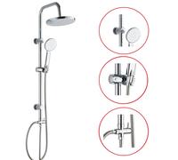Colonna Doccia Saliscendi Cromata Doccetta con Soffione Set Bagno Cromo