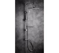 Colonna doccia saliscendi doccetta cromata SOFFIONE CERVICALE GRANDE 19X24 CROMO