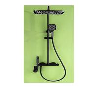 Colonna Doccia, Set di rubinetti for doccia da bagno con display digitale, accessori for bagni Il flusso d'acqua produce elettricità, set di sistemi doccia for pianoforte nero(Balck Square-01)