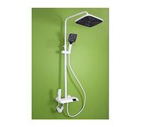 Colonna Doccia, Set di rubinetti for doccia da bagno con display digitale, accessori for bagni Il flusso d'acqua produce elettricità, set di sistemi doccia for pianoforte nero(White Square)