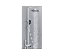 Colonna Doccia, Set doccia for vasca da bagno con display digitale, set for doccia for bagno con piano bianco, rubinetto for doccia a pioggia con testa in ottone di qualità(Digital display A)