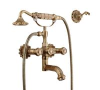 Colonna Doccia, Set Doccia, Rubinetto Vasca Con Doccetta, Rubinetto Per Vasca a ParetePer Con Doppie Maniglie, Rubinetto Con Cartuccia Ceramica (B)