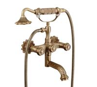 Colonna Doccia, Set Doccia, Rubinetto Vasca Con Doccetta, Rubinetto Per Vasca a ParetePer Con Doppie Maniglie, Rubinetto Con Cartuccia Ceramica (A)