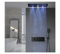 Colonna Doccia, Sistemi doccia a pioggia Soffione doccia a LED, miscelatore vasca con valvola termostatica, set doccia a soffitto incorporato in acciaio inossidabile(Set)