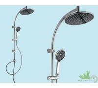 COLONNA DOCCIA SOFFIONE DOCCETTA 3 POSIZIONI MULTIJET SALISCENDI ABS CROMATO