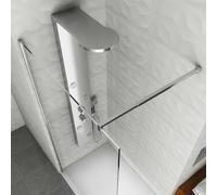 COLONNA DOCCIA SOFFIONE PIOGGIA SALISCENDI MISCELATORE ACCIAIO INOX BAGNO CABINA