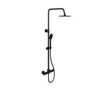 Colonna Doccia Soffione Slim 20 cm in Ottone Nero Opaco mod. Liri